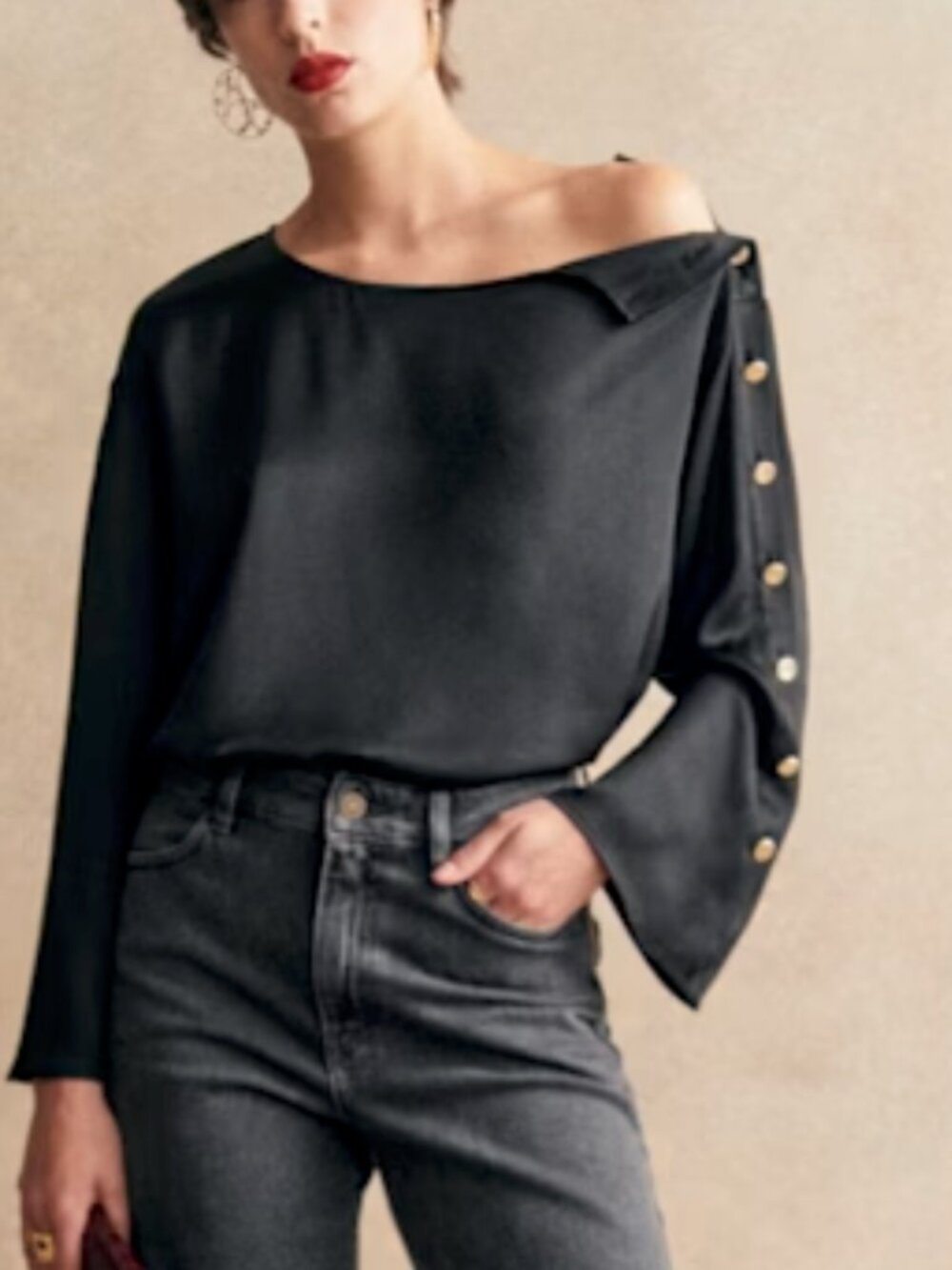 Sezane Benedicte Button Blouse